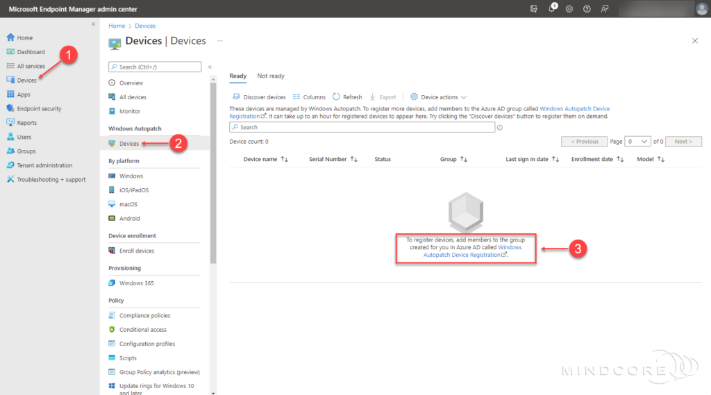 Windows Autopatch Device Registration.