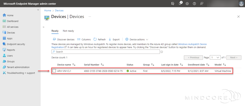 Windows Autopatch Device Registration.