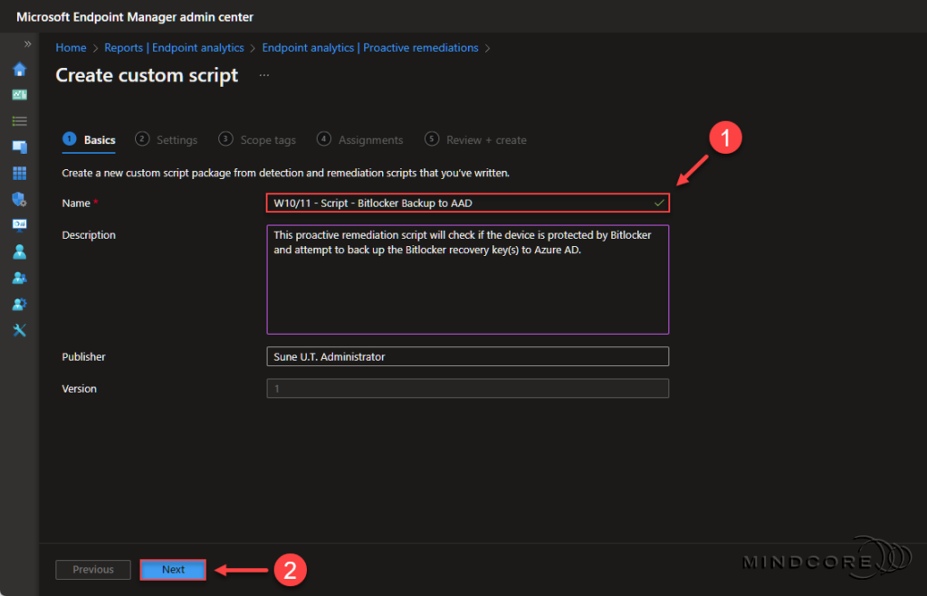 The proactive remediation script package.