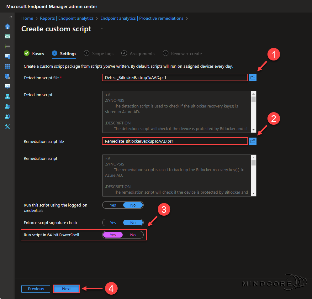The proactive remediation script package.
