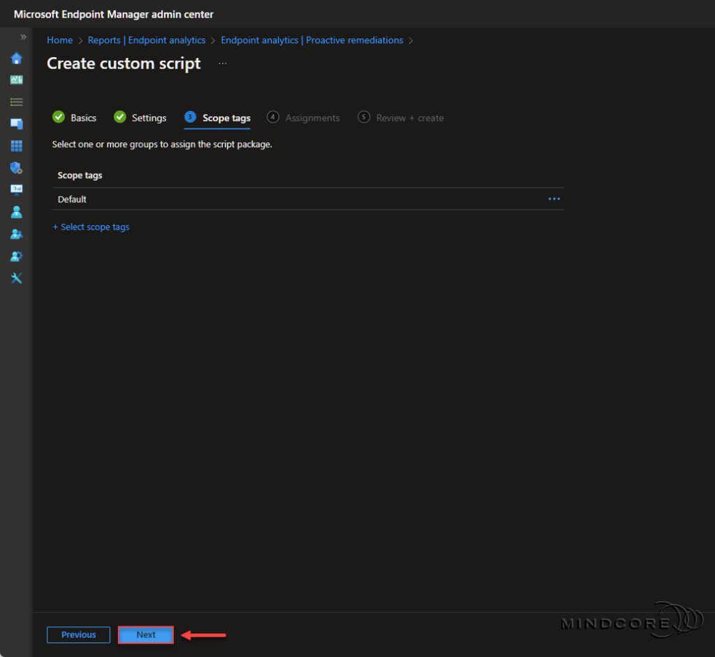 The proactive remediation script package.