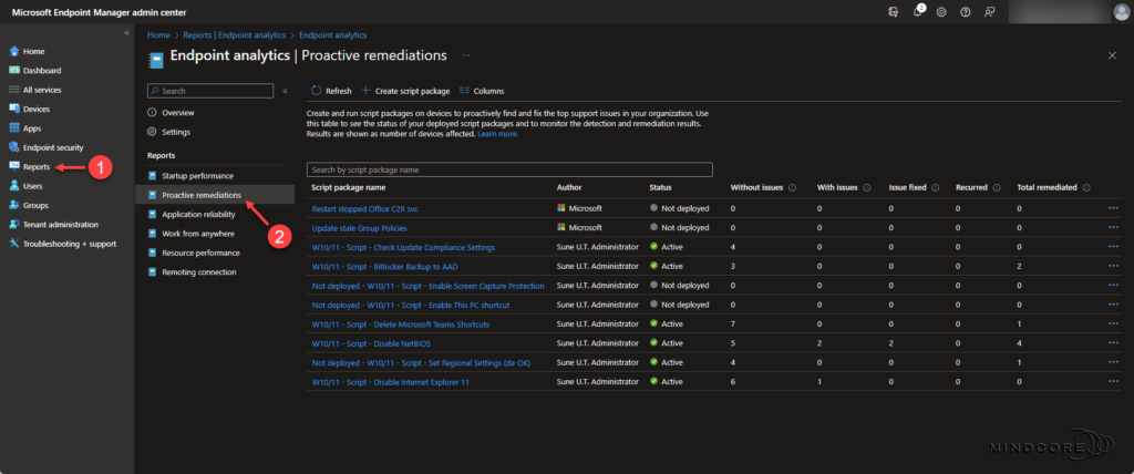 Proactive remediation monitoring.