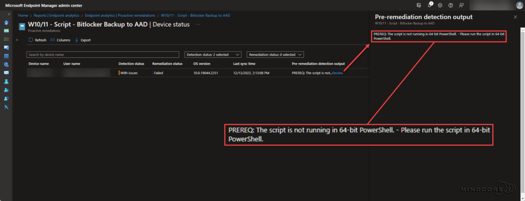 Migrate Bitlocker recovery key(s) to Azure AD - Script output.