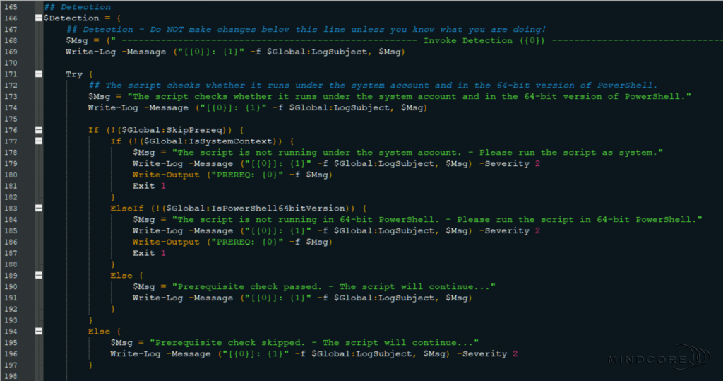 The proactive remediation script.