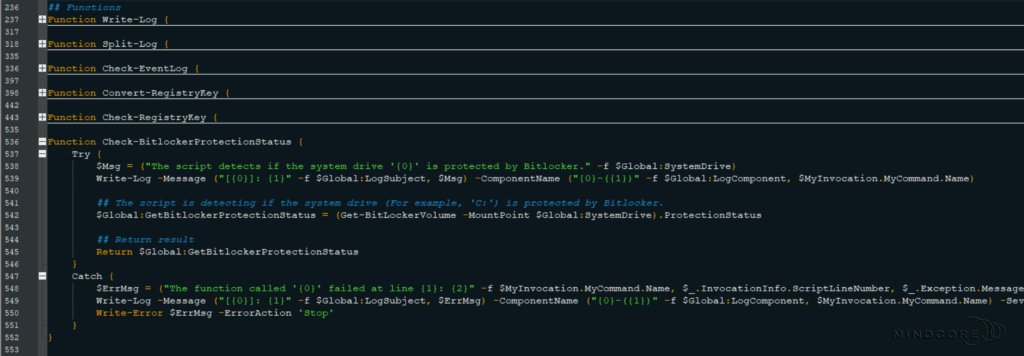 The proactive remediation script.