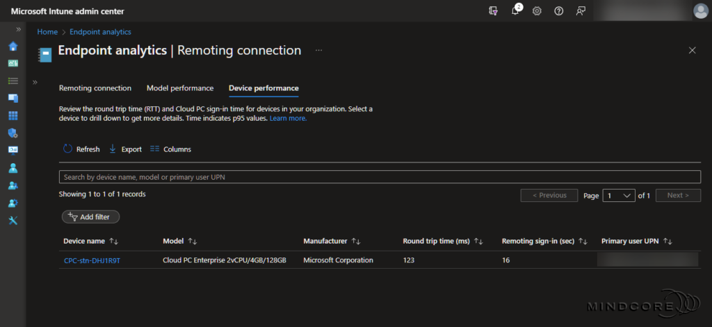 Remoting connection report