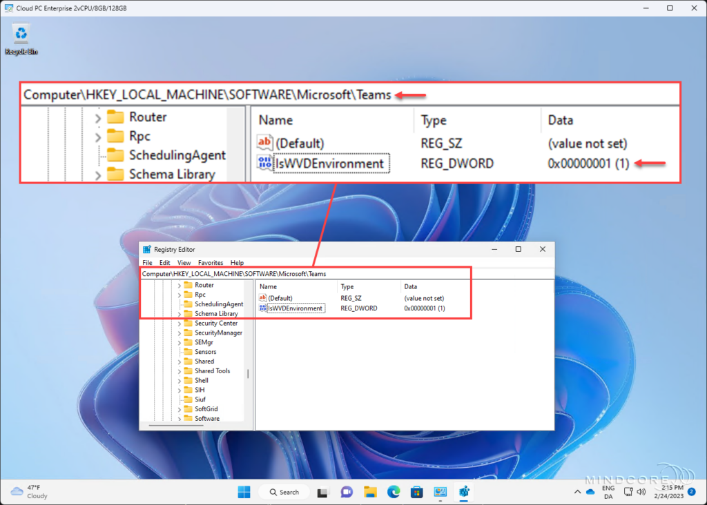 Windows 365 - Teams Optimization Registry