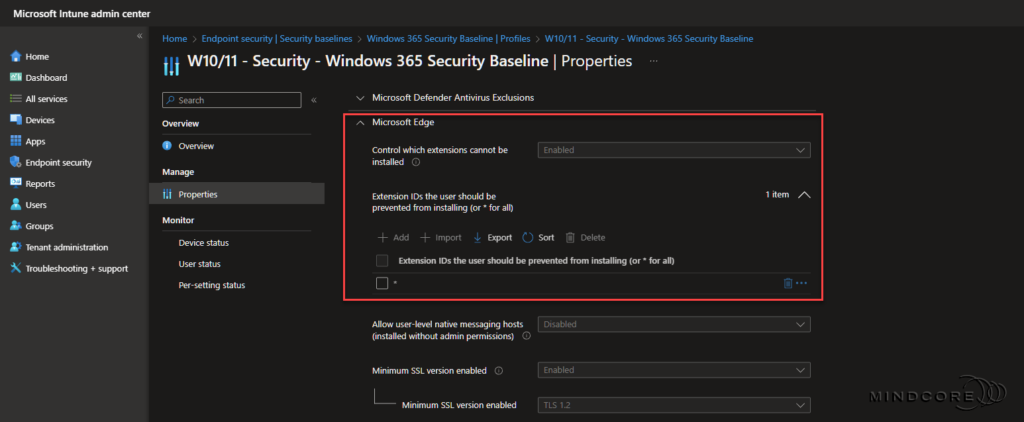 Microsoft Intune - Security Baseline
