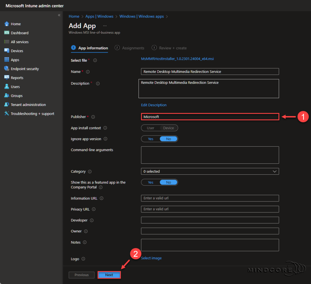 Microsoft Intune - App deployment