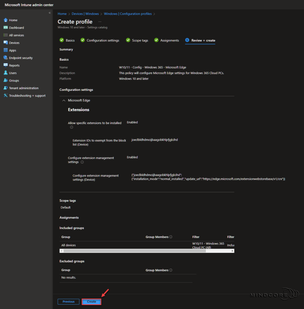 Microsoft Intune - Edge Policy