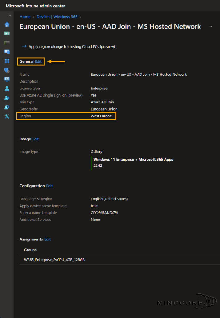 Changing to a new Azure Region