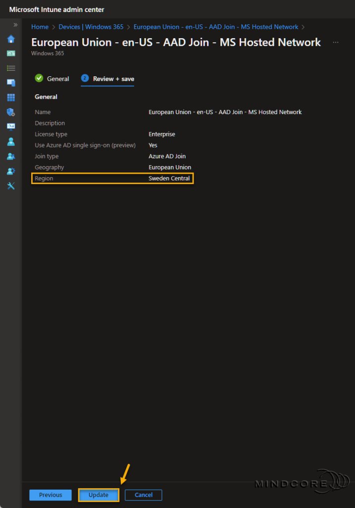Changing to a new Azure Region