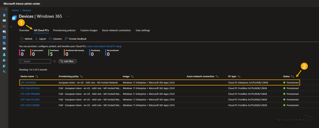 Monitor the Cloud PC move.